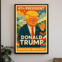 Trump Kaleidoscope Stars Journey Patriotic Retro 80s Poster