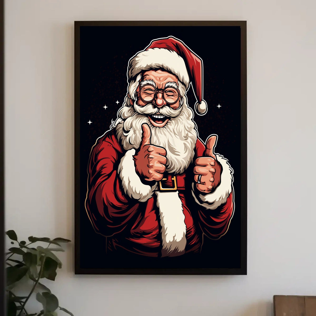 Santa Claus Thumbs-Up Christmas Pop Culture Poster
