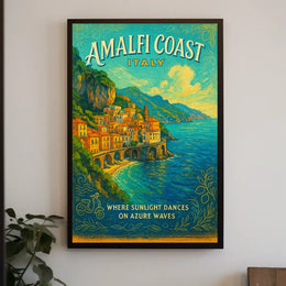 Amalfi Coast Vintage Italian Art Poster Print