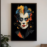 Abstract Artistic Poster with Geometric Shapes and Bold Colors