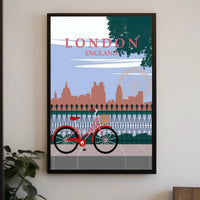 London Cityscape Silhouette: Bold Lettering Travel Poster