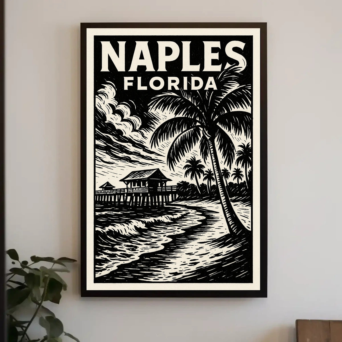 Naples Florida Coastal Charm Poster Wall Art 18x24