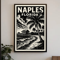 Naples Florida Coastal Charm Poster Wall Art 18x24