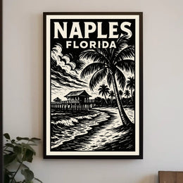 Naples Florida Coastal Charm Poster Wall Art 18x24