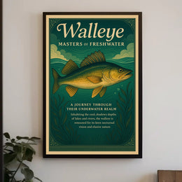Walleye Fish Illustration: A Master of Freshwater Environments Animal Poster