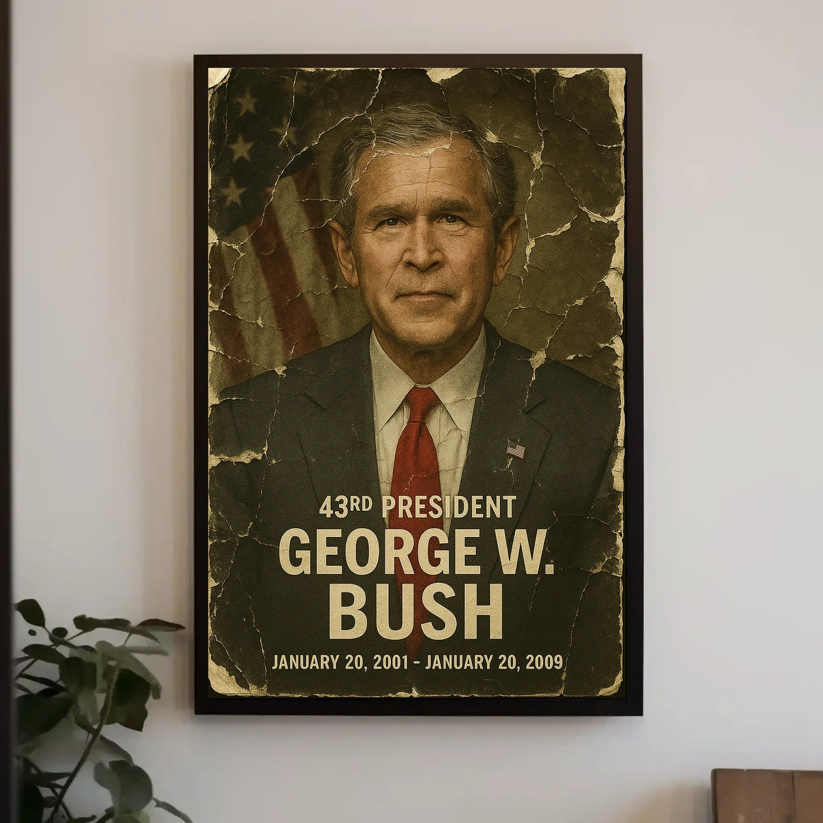 George W. Bush 43rd President of the United States Damaged Photograph Poster