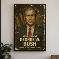 George W. Bush 43rd President of the United States Damaged Photograph Poster