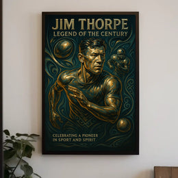 Jim Thorpe Iconic Sports Legend Poster