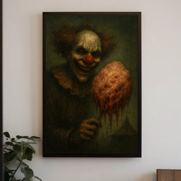 Sinister Clown With Cotton Candy Poster