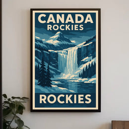 Canadian Rockies Vintage Travel Art Poster