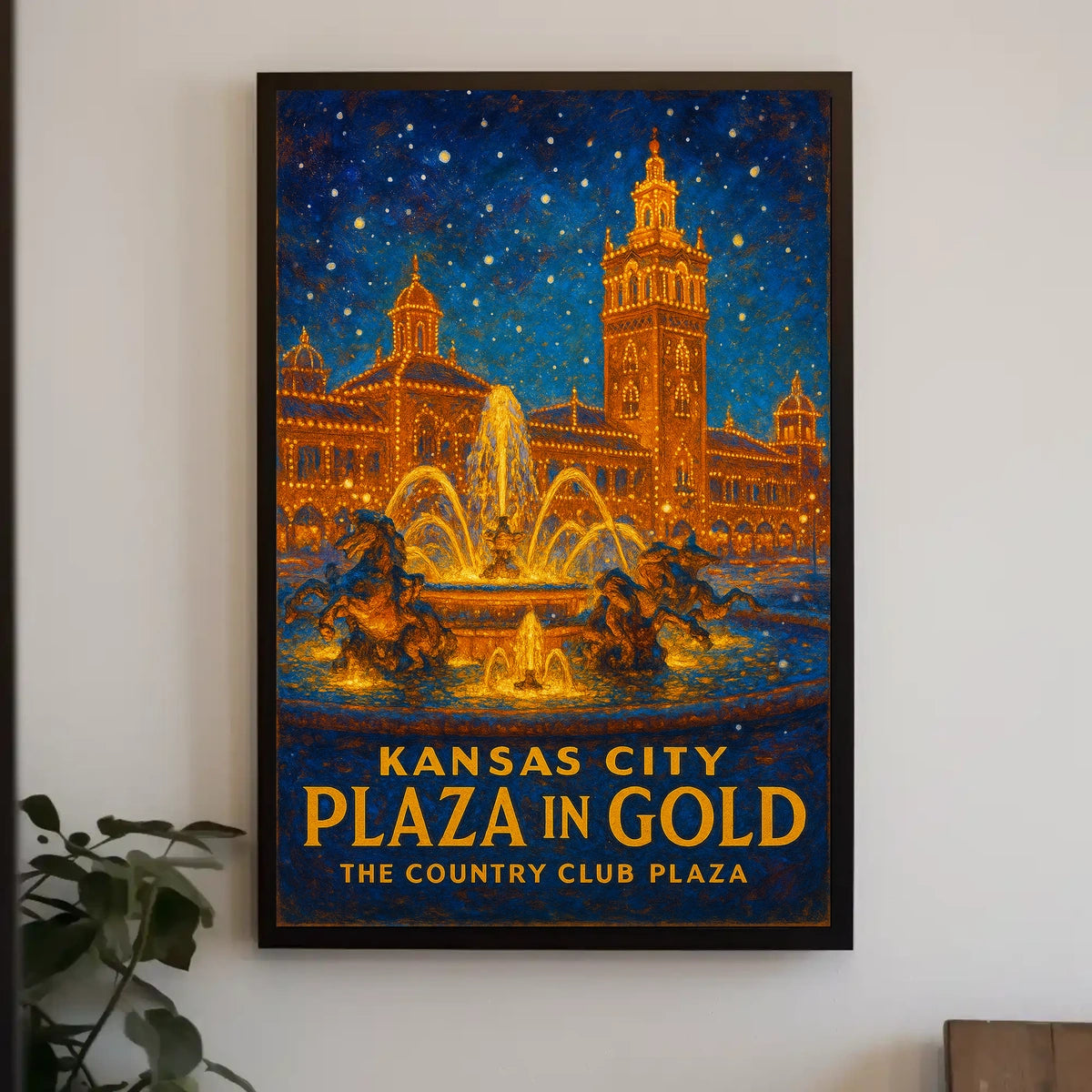 Kansas City Plaza In Gold Poster