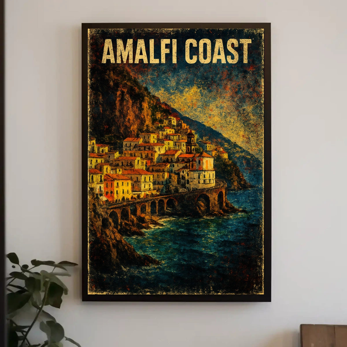 Amalfi Coast Poster Wall Art For Coastal Home Decor