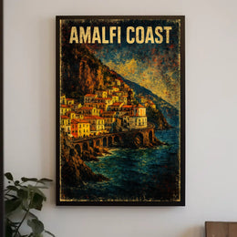 Amalfi Coast Poster Wall Art For Coastal Home Decor
