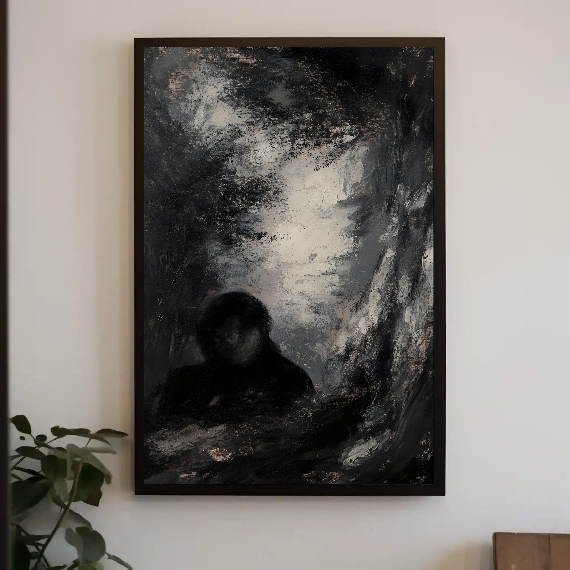 Dark Shadowy Figure Abstract Art Poster PosterGoat