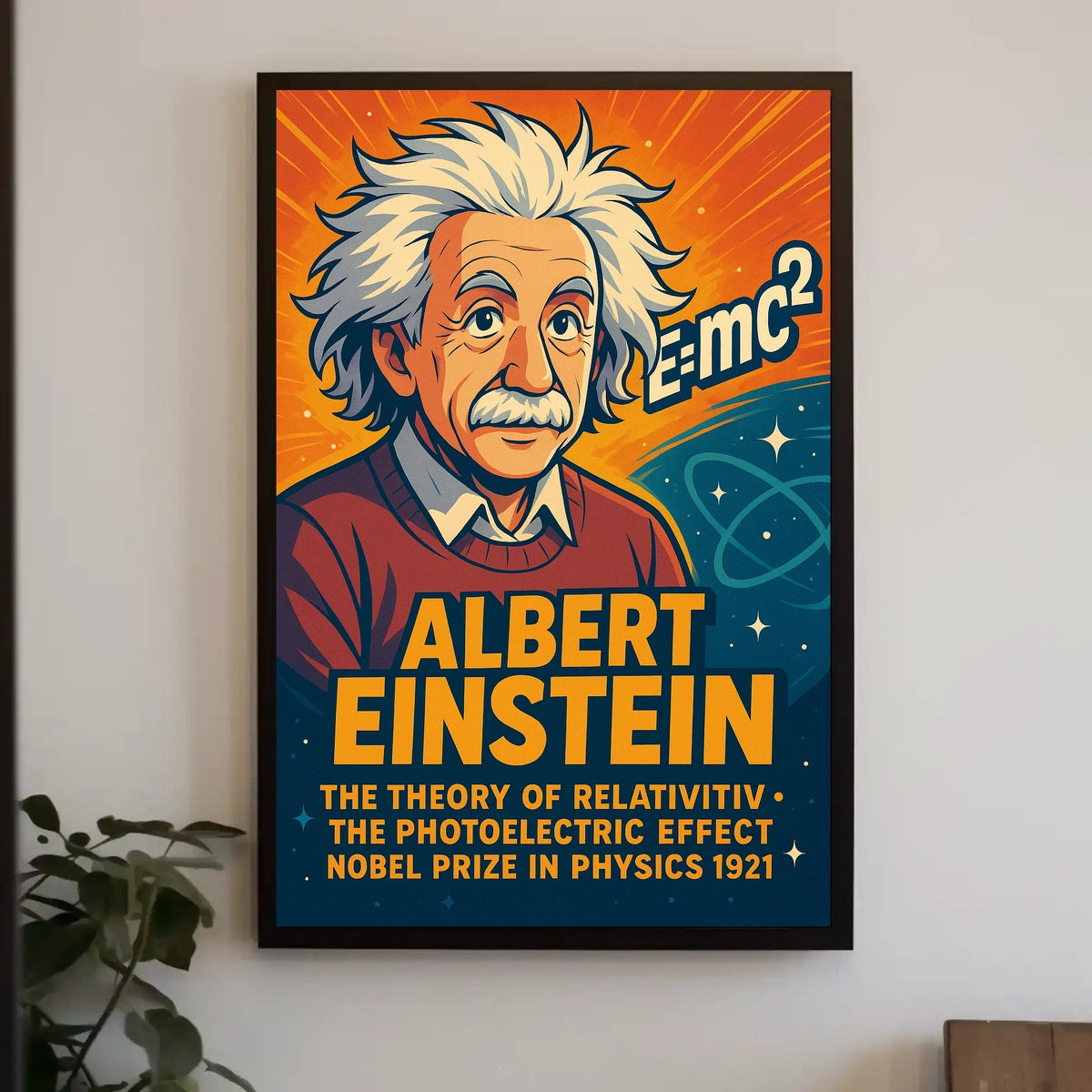 Albert Einstein Iconic Physicist Vintage Collectors Poster