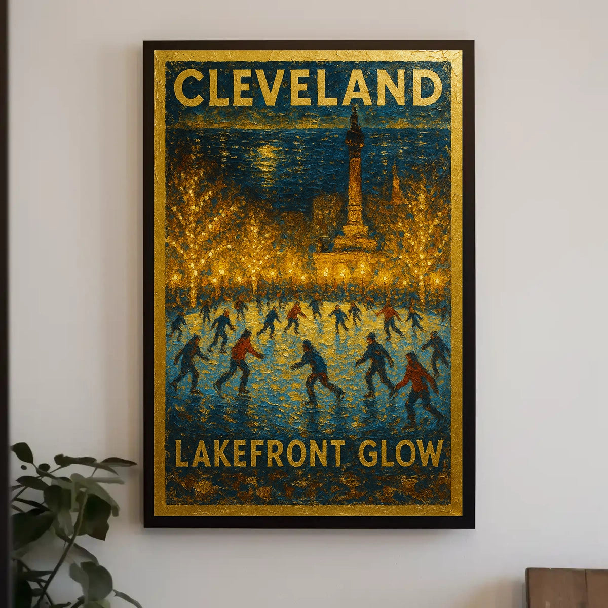 Cleveland Lakefront Glow Poster