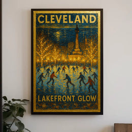 Cleveland Lakefront Glow Poster