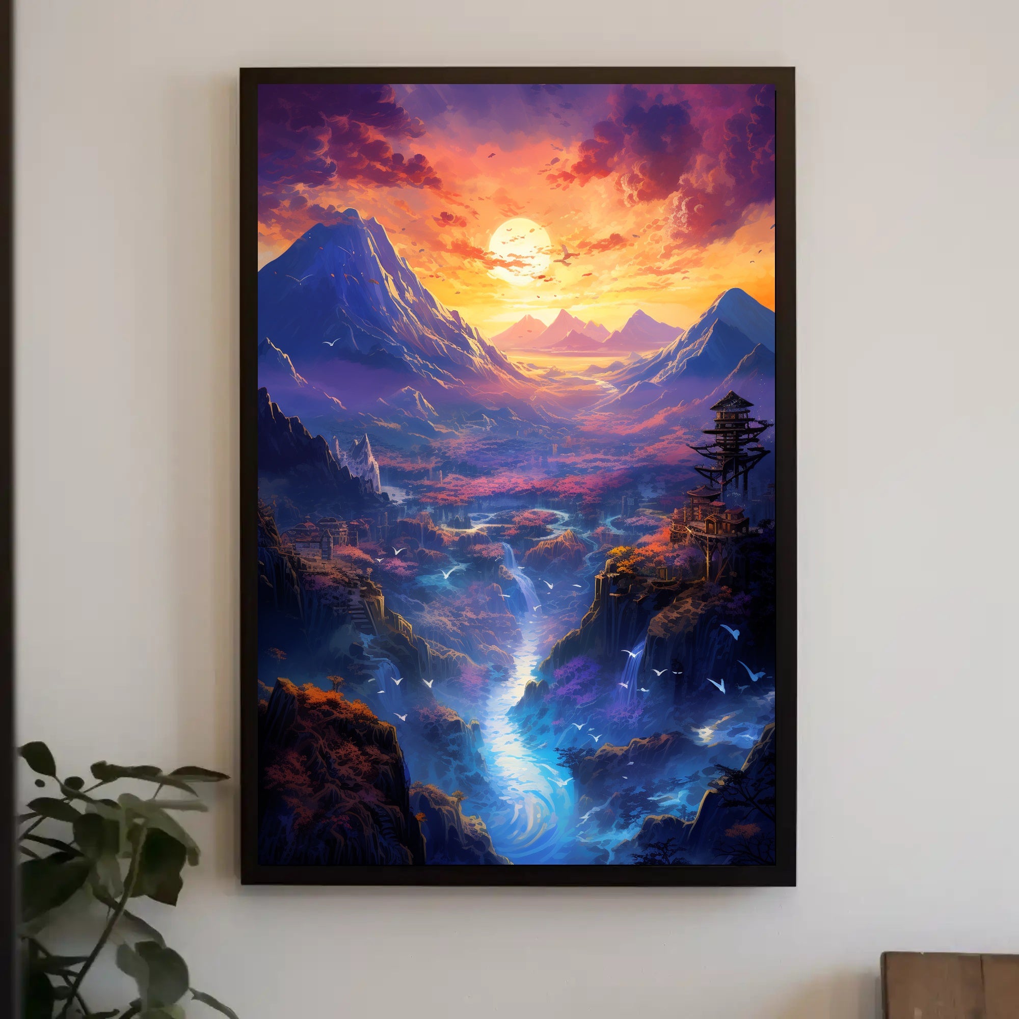 Enchanted Valley At Sunset Poster