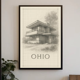 Ohio Architectural Sketch Poster
