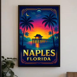 Naples, Florida Tropical Sunset Poster