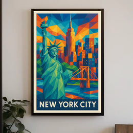 New York City Poster Modern Iconic Travel Wall Art
