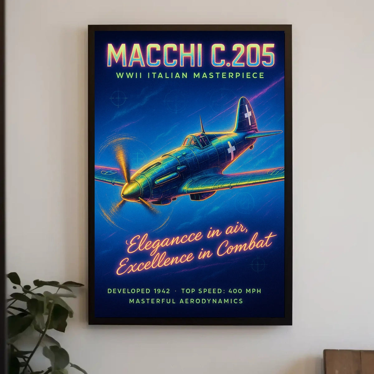 Macchi C.205 WWII Italian Masterpiece Poster
