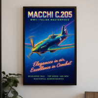 Macchi C.205 WWII Italian Masterpiece Poster