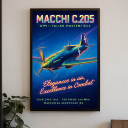 Macchi C.205 WWII Italian Masterpiece Poster