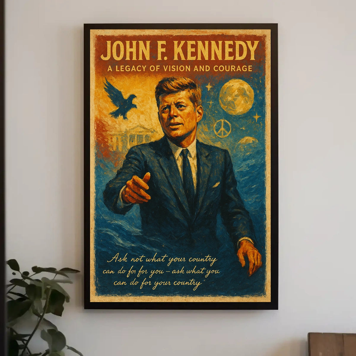 Visionary Leader Vintage Patriotic Art Poster Print