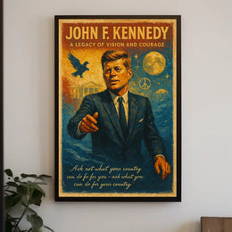 Visionary Leader Vintage Patriotic Art Poster Print