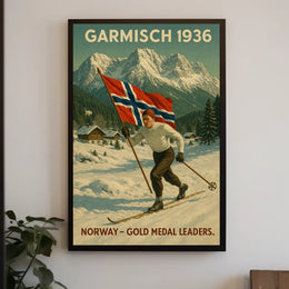 Garmisch 1936 NorwayS Skiing Triumph Poster