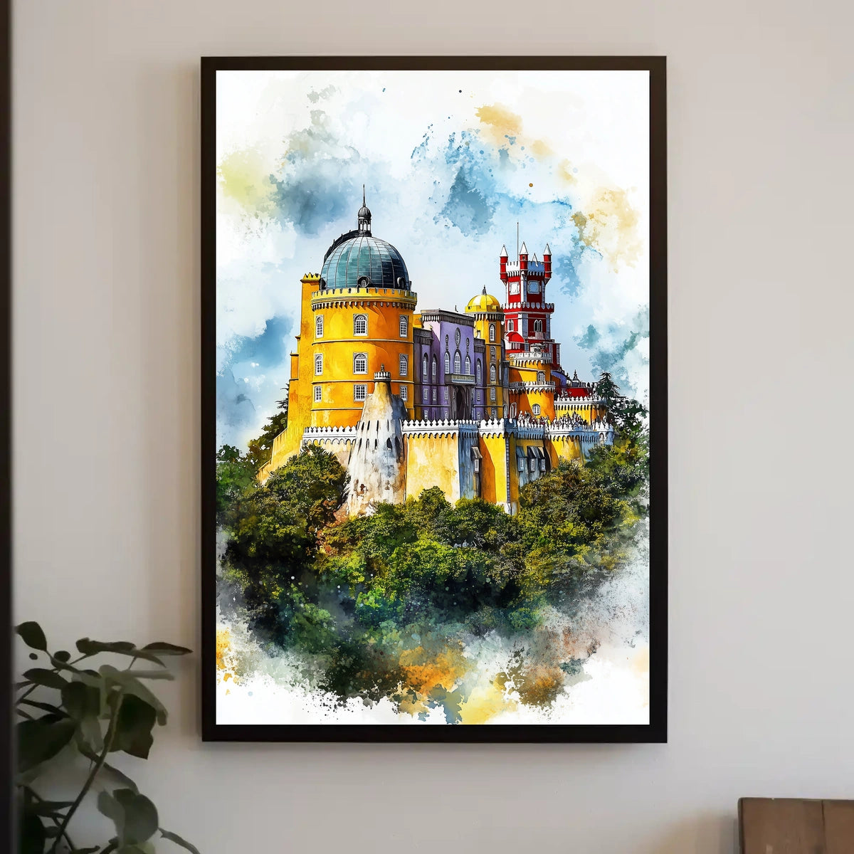 Portugal Sintra Pena Palace Bright Colorful View Poster