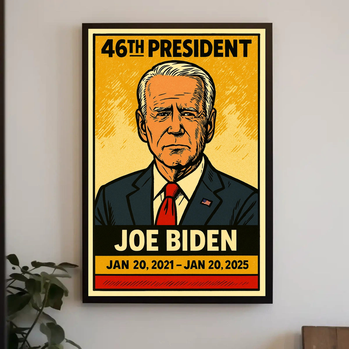 Joe Biden 46th President of the United States Inked Comic Style Poster