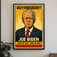 Joe Biden 46th President of the United States Inked Comic Style Poster