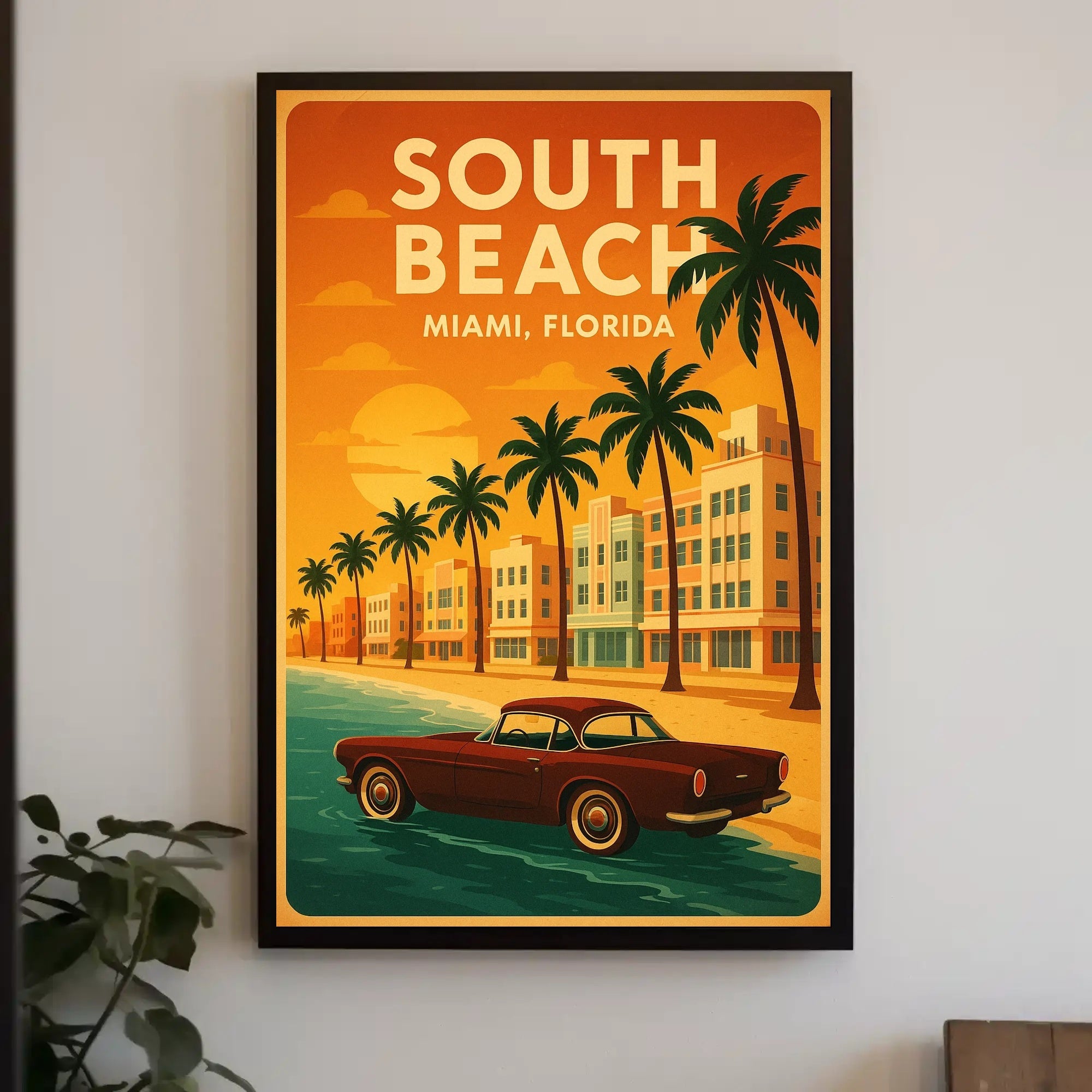 South Beach Miami Art Deco Travel Poster