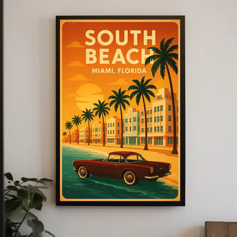 South Beach Miami Art Deco Travel Poster