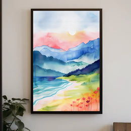 Serene Mountain Landscape Poster