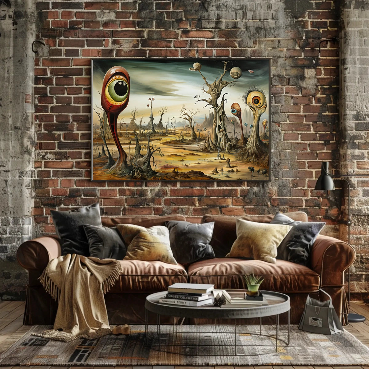 Surreal Eye-Landscape Fantasy: A Bizarre Poster Creation
