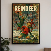 Reindeer Soccer Celebration Poster