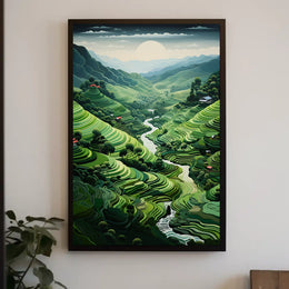 Serene Terraced Landscape Poster
