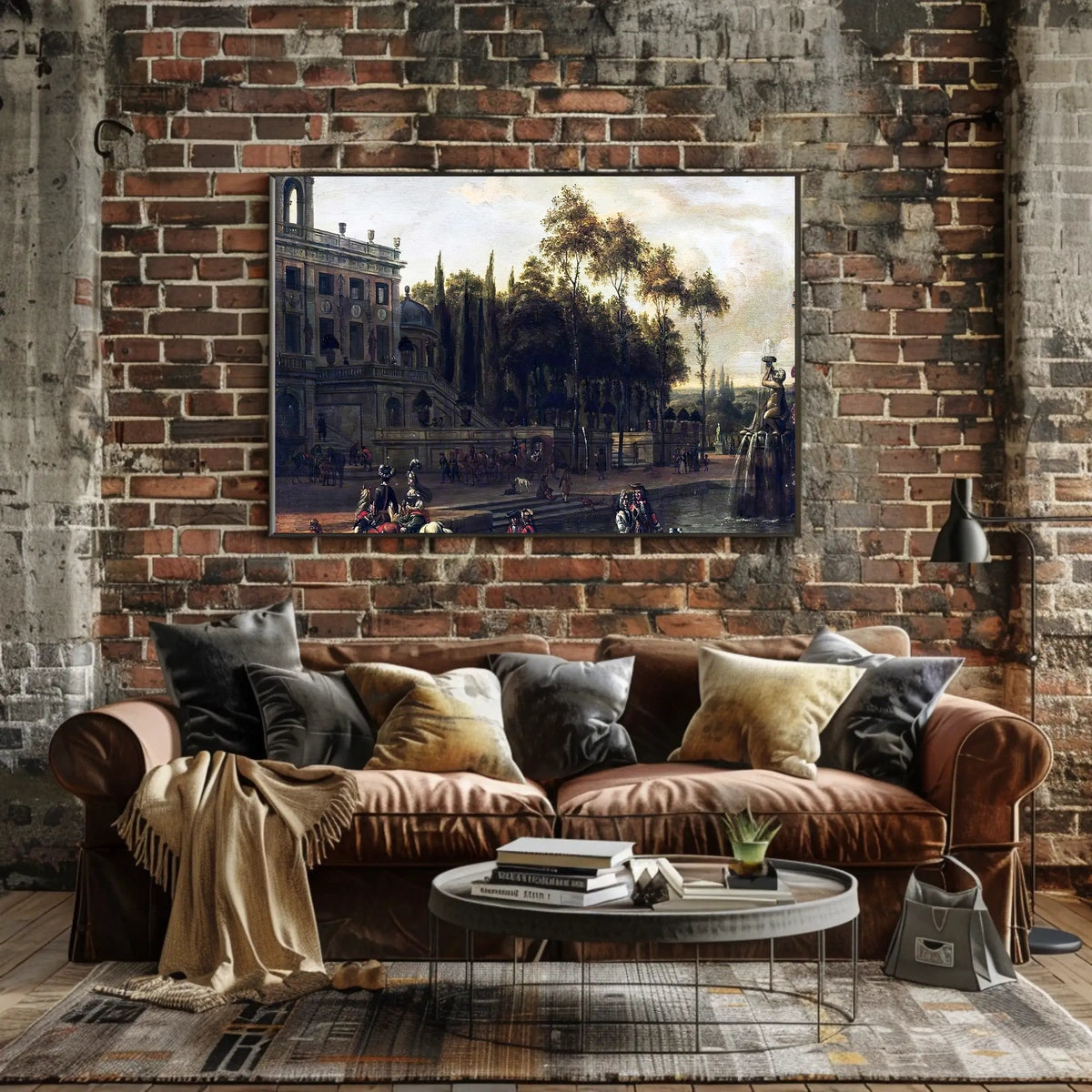 Elegant 18th-Century Garden Scene Cultural Heritage Poster