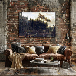 Elegant 18th-Century Garden Scene Cultural Heritage Poster
