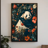 Peaceful Panda in a Botanical Wonderland Animal Poster