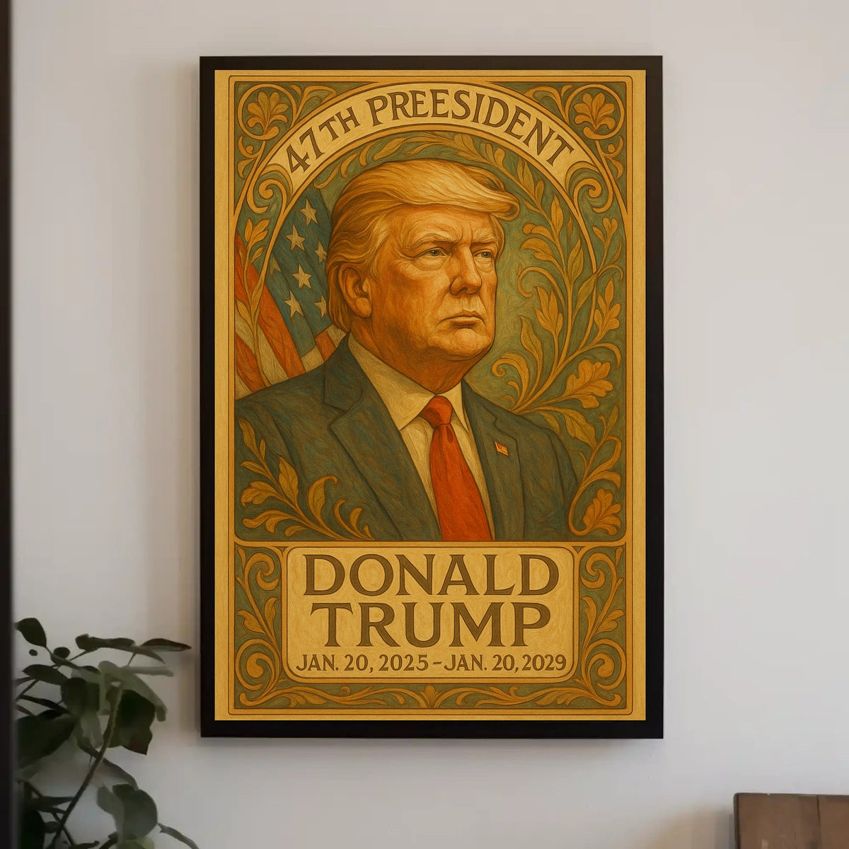 Donald Trump Guardian Liberty Art Nouveau Patriotic Leadership Enthusiast Poster