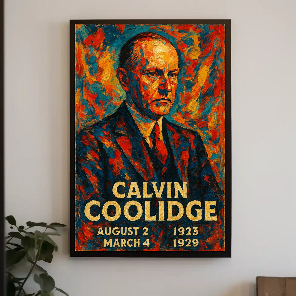 Calvin Coolidge 30th President of the United States Glitch Hop Art Poster