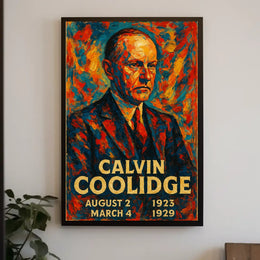 Calvin Coolidge 30th President of the United States Glitch Hop Art Poster