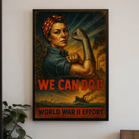 Empowering WWII Woman Illustration for Propaganda Poster