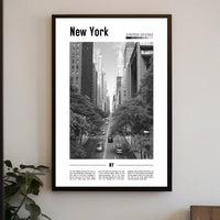 New York City Vintage Street Scene Poster Classic Wall Art