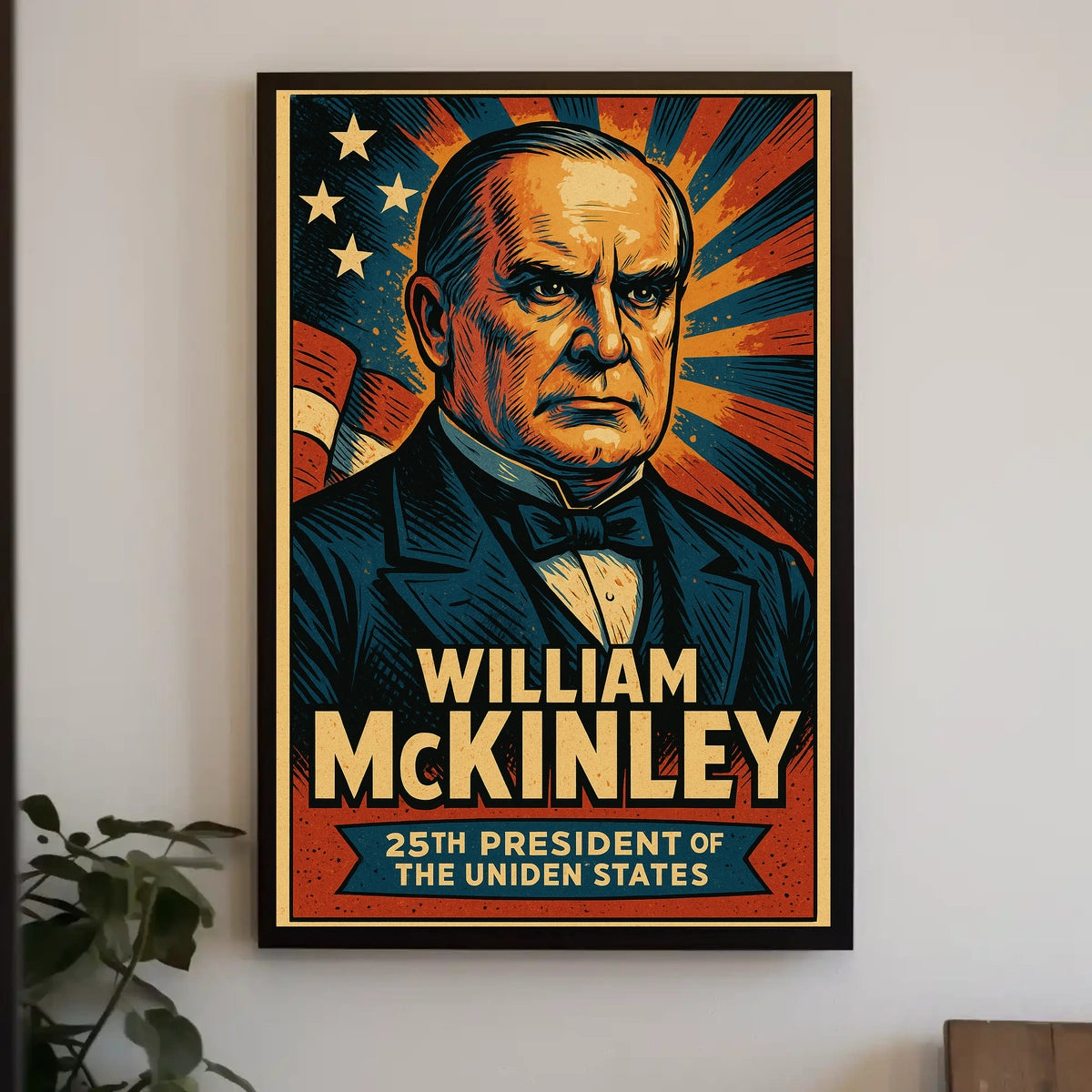 William McKinley 25th President Poster Vintage Wall Art