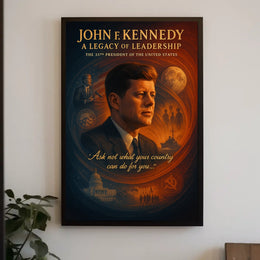 JFK Legacy Vintage Commemorative Leadership Poster Print